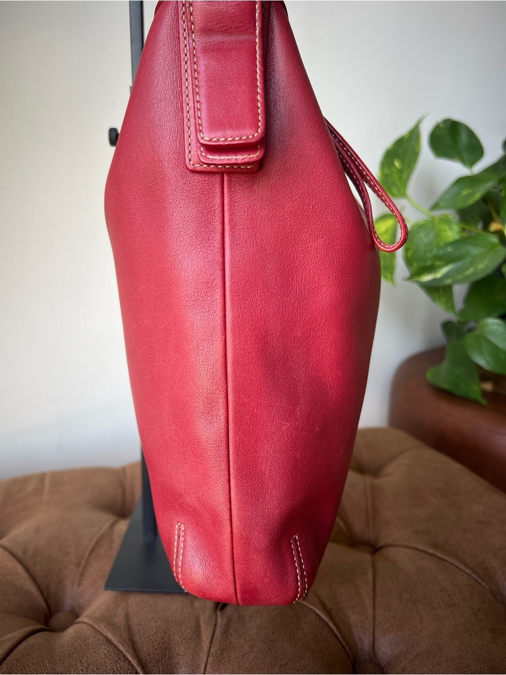 Coach Vintage Legacy Slim Duffel Crossbody Red Leather  Shoulder Bag Style 9188 - Picture 7 of 16